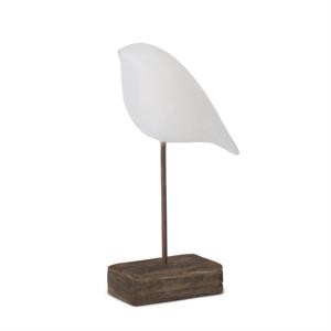 White Wood Shore Bird on Spindle - 9.25"