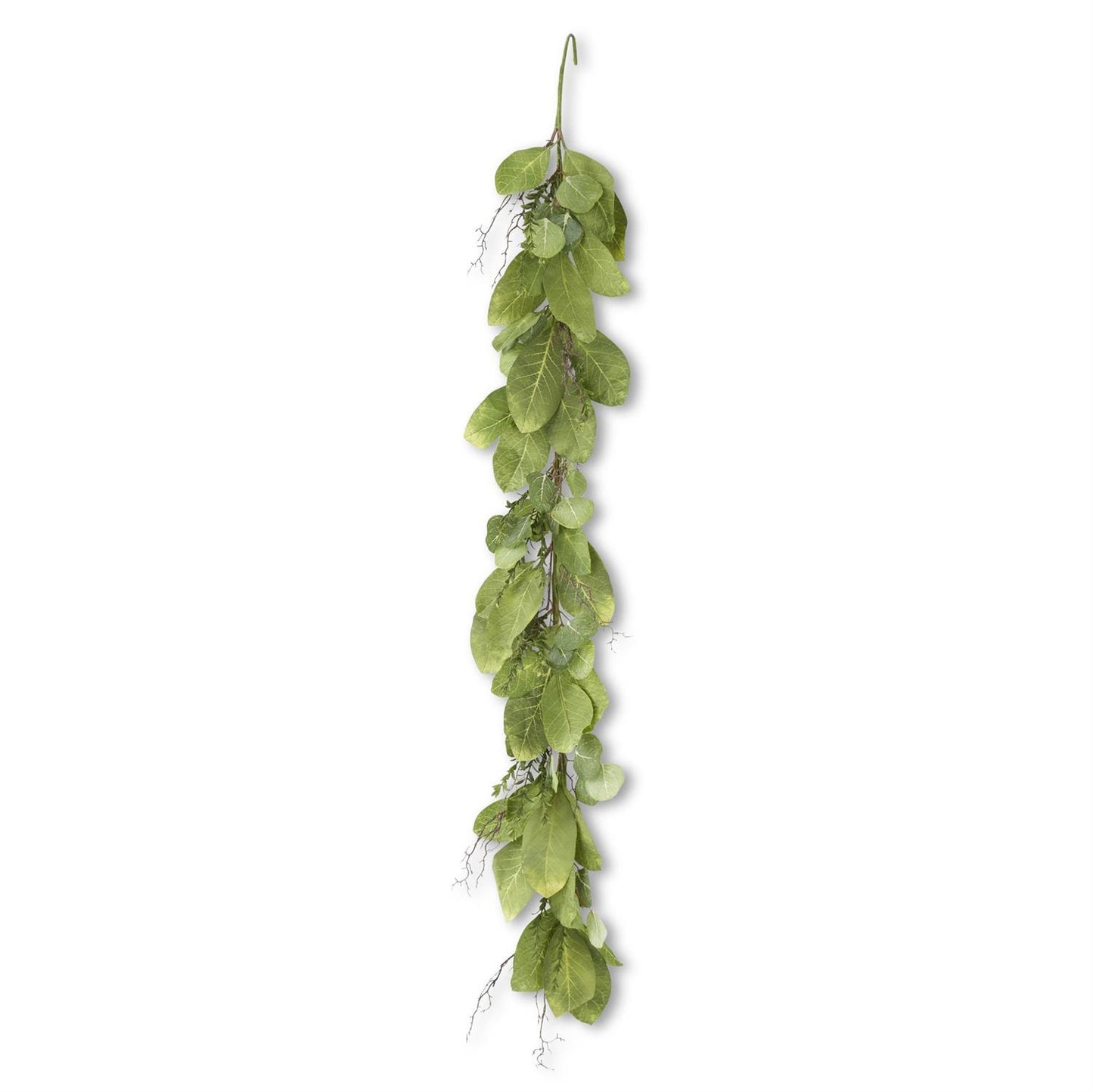 Green Magnolia Leaf Myrtle and Twig Garland - 72"