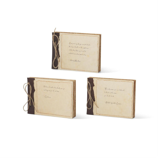 Vintage Inspirational Handcrafted Deckle Edge Journal - 8" Assorted