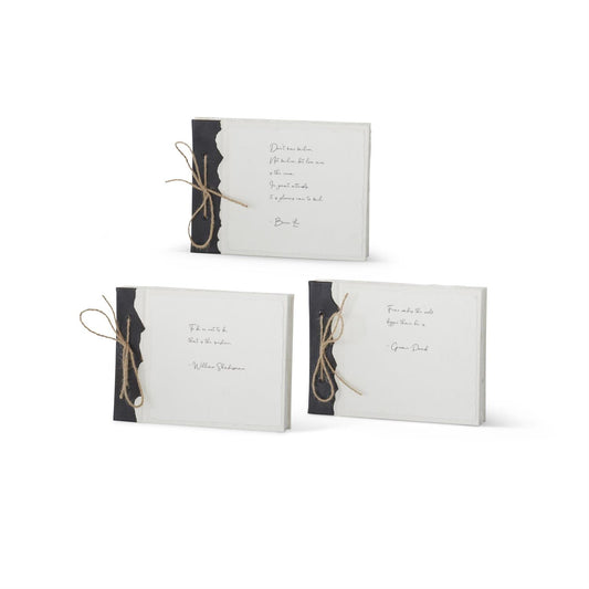 White Inspirational Handcrafted Deckle Edge Journal - 8" Assorted