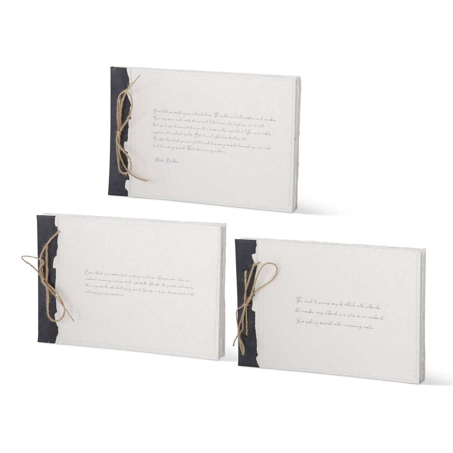 White Inspirational Handcrafted Deckle Edge Journal - 12" Assorted