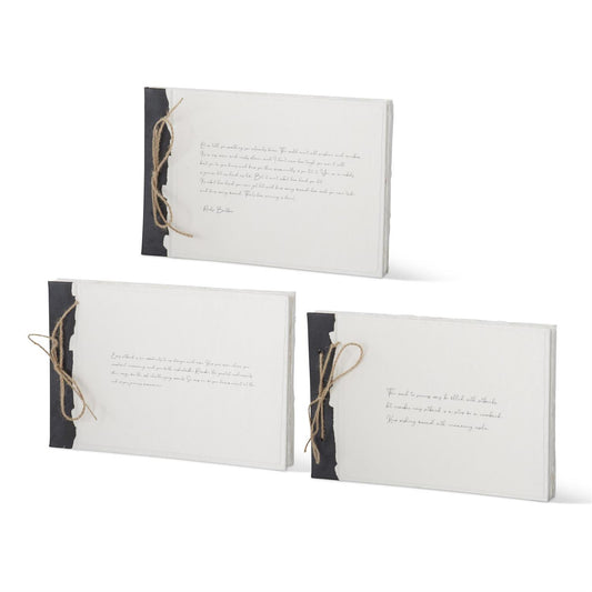 White Inspirational Handcrafted Deckle Edge Journal - 12" Assorted