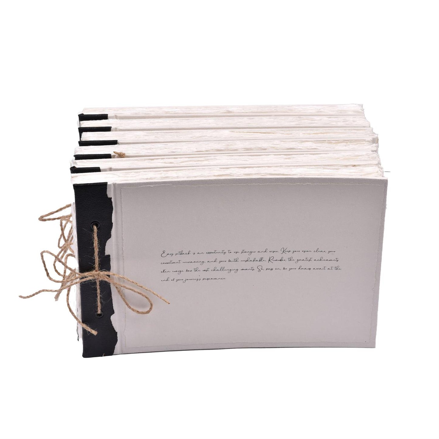 White Inspirational Handcrafted Deckle Edge Journal - 12" Assorted