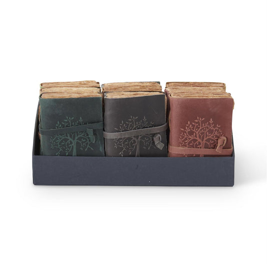 Leather Tree Embossed Handcrafted Deckle Edge Unlined Paper Journal - 6"