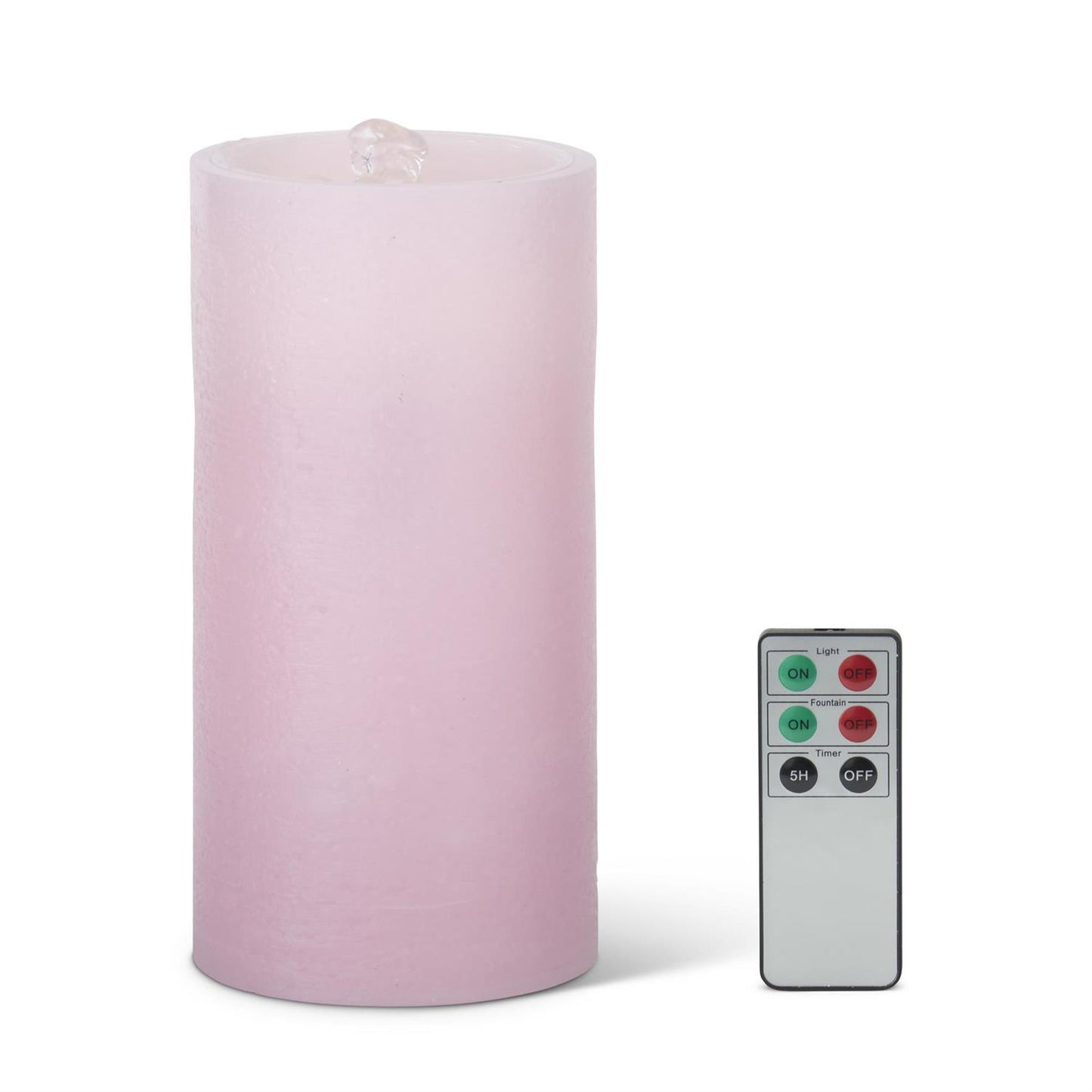 LED Wax Pillar Water Candle with Timer and Remote - Pink, 7.75"