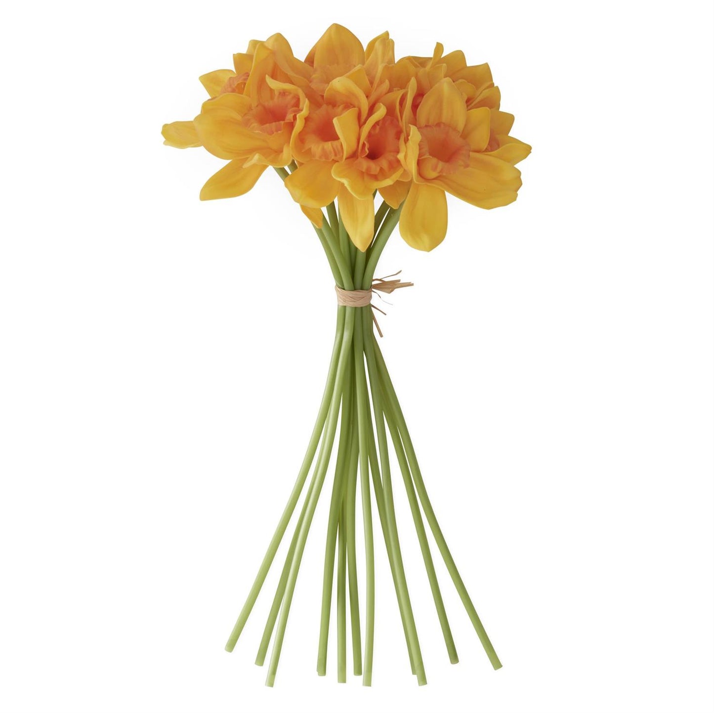 Real Touch Daffodil Bundle with 12 Stems - Yellow & Orange, 11"