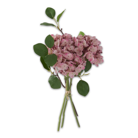 Real Touch Hydrangea Bundle with 4 Stems - Dark Pink, 12"