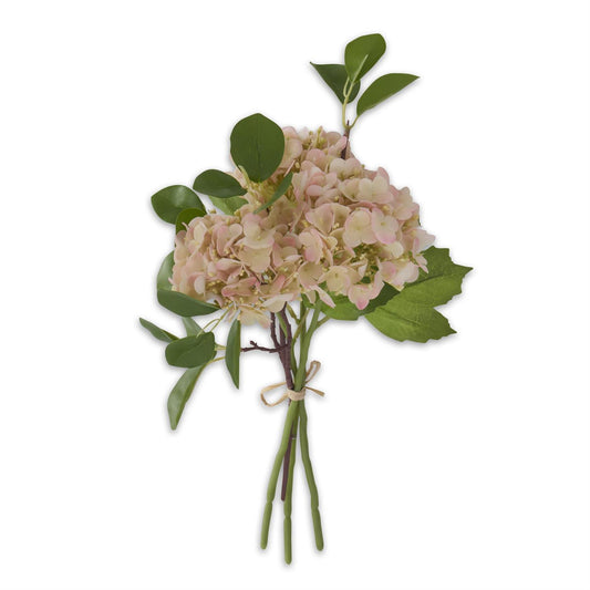 Real Touch Hydrangea Bundle with 4 Stems - Light Pink, 12"