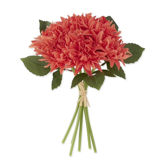 12" Real Touch Dahlia Bundle, 6 Stems - Coral