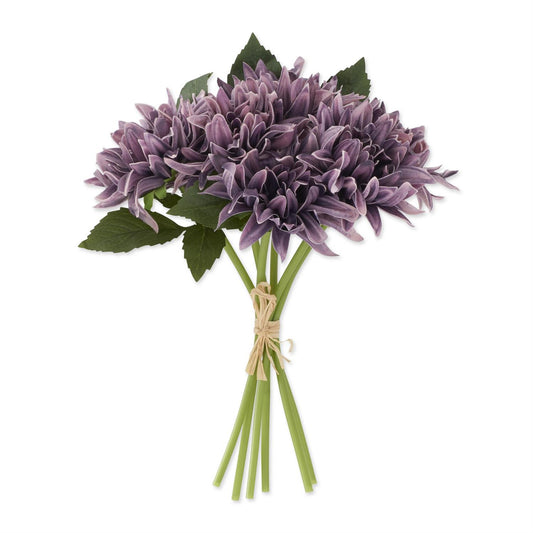 12" Real Touch Dahlia Bundle, 6 Stems - Purple