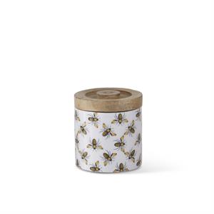 Bee Enameled Wood Container - 4.25"