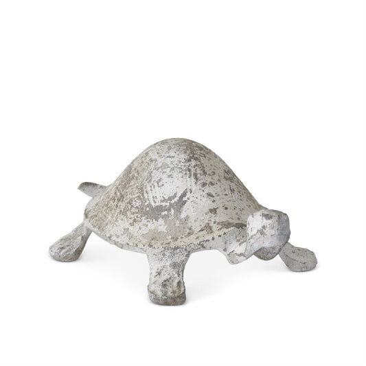 Weathered White Metal Turtle - 8.5"