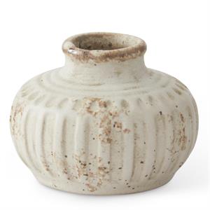Weathered Cream Ceramic Bud Vase - 3"
