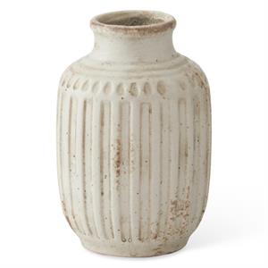 Weathered Cream Ceramic Bud Vase - 6"
