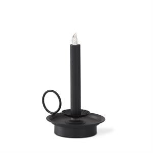 Black Colonial LED Candle with Timer - 8.5"