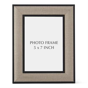 Black Wood & Linen Photo Frame for 5x7 - 9.75"