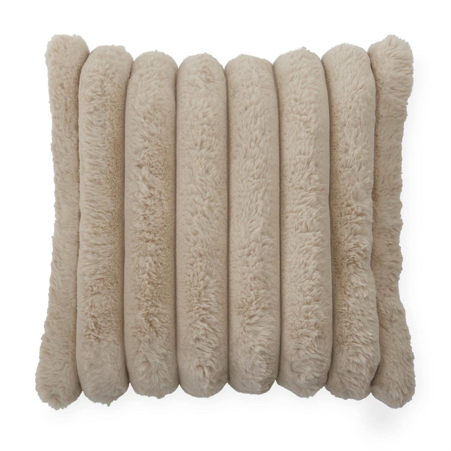 Faux Fur Pillow, Tan - 18"