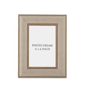 Gold Linen Photo Frame for 4x6 Picture - 8.75"