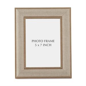 Gold Linen Photo Frame for 5x7 Photos - 10.25"