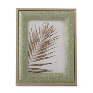 Light Green Woven Linen 5 x 7 Photo Frame with Gold Metal Trim - 9.25"