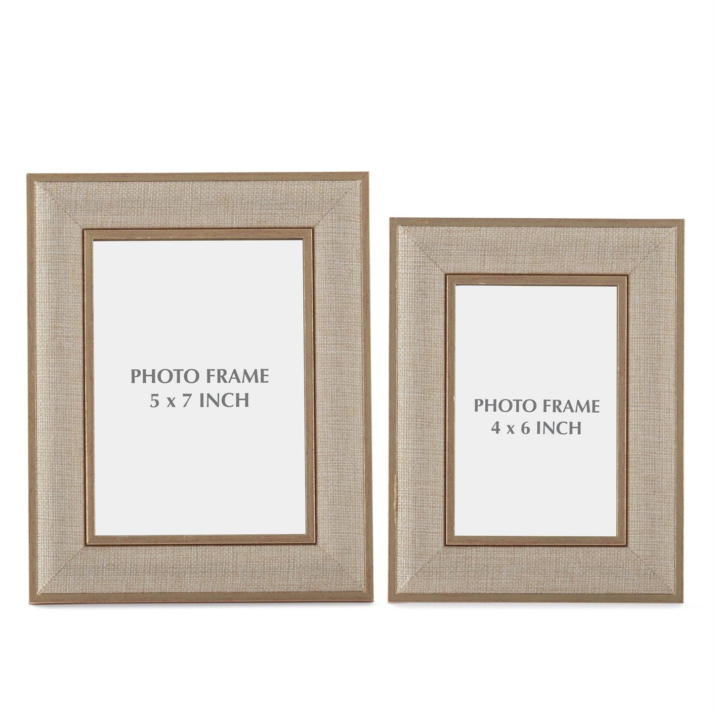 Gold Linen Photo Frame for 5x7 Photos - 10.25"