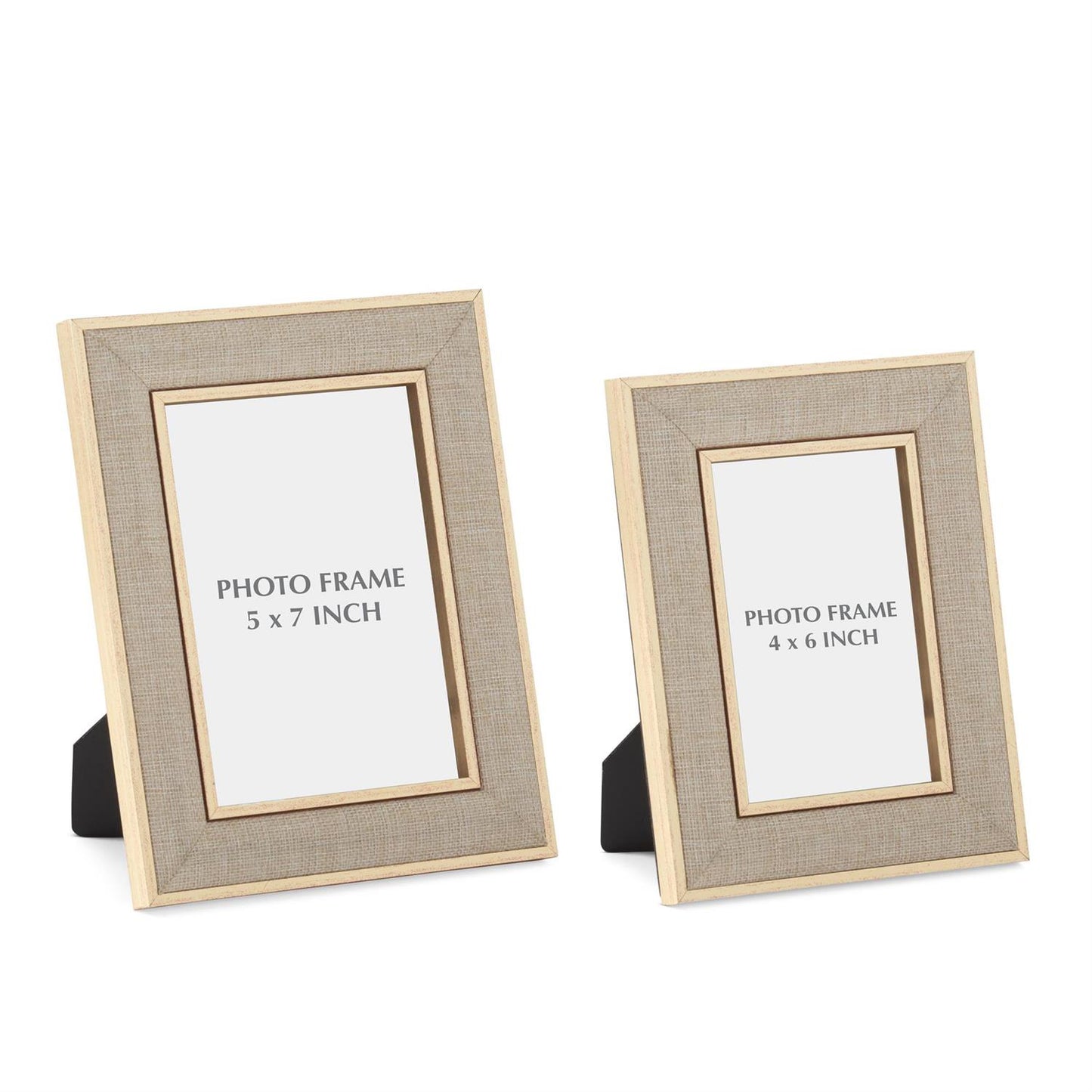 Gold Linen Photo Frame for 5x7 Photos - 10.25"