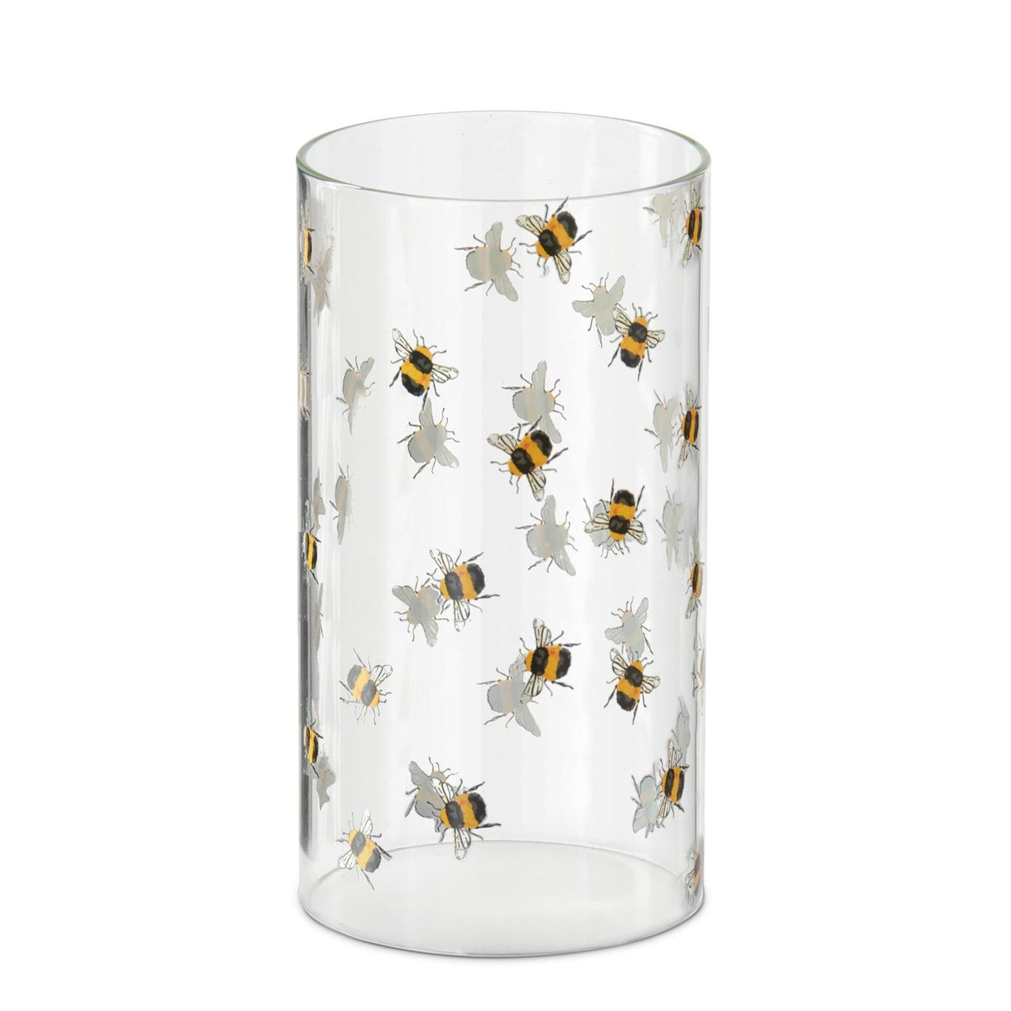 Bee Decal Glass Cylinder Candle Slip Cover - 7.75"