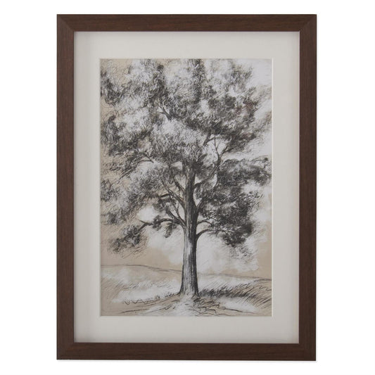 Brown Wood Framed Tree Print - 16"