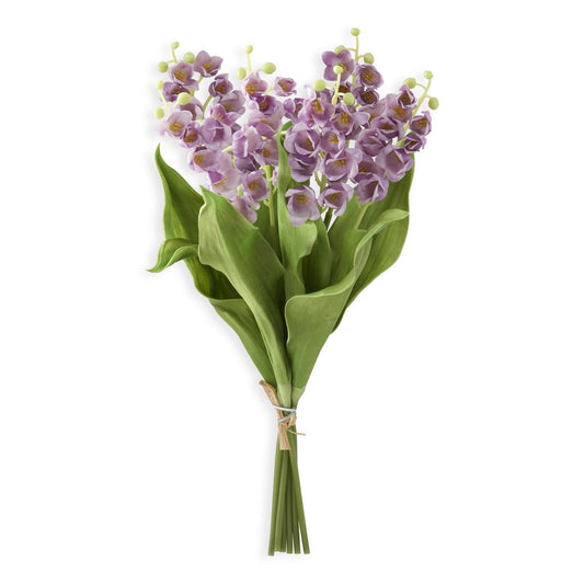 Real Touch Lily of the Valley Bundle W/6 Stems - Purple, 15"
