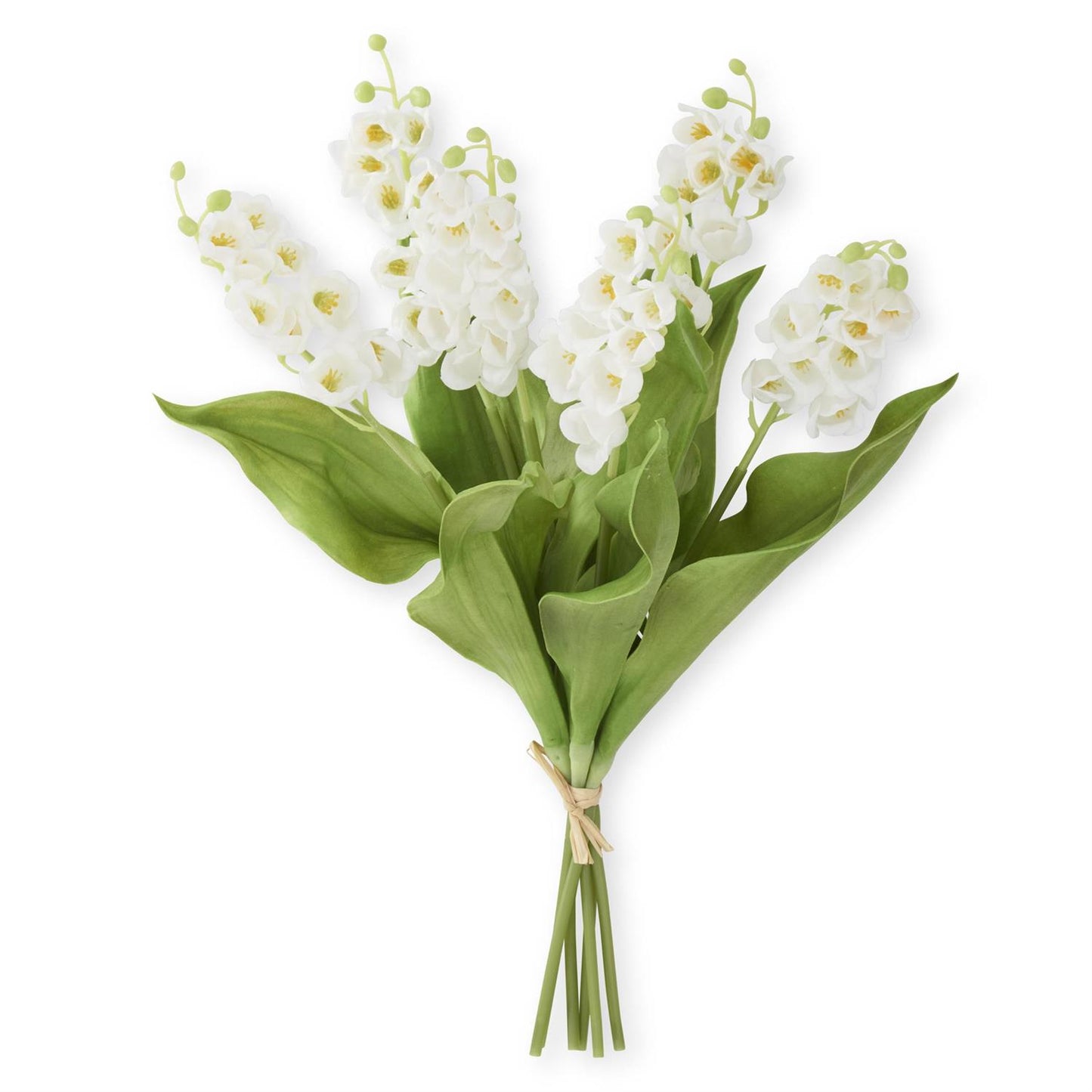 White Real Touch Lily of The Valley Bundle with 6 Stems - 15"