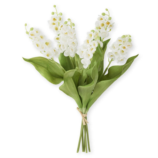 White Real Touch Lily of The Valley Bundle with 6 Stems - 15"