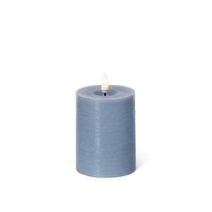 LED Pillar Candle with Timer and One Touch On/Off - Light Blue, 4x3