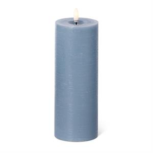LED Pillar Candle with Timer and One Touch On/Off - Light Blue, 8x3