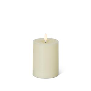 LED Pillar Candle With Timer and One Touch On/Off - Cream, 4x3