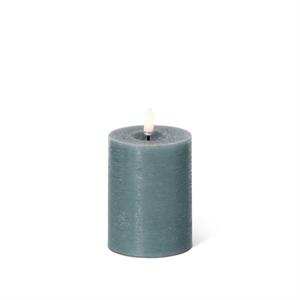 LED Pillar Candle with Timer and One Touch On/Off - Dark Green, 4x3