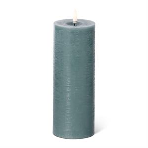 LED Pillar Candle with Timer and One Touch On/Off - Dark Green, 8x3