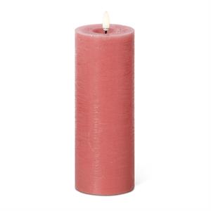 LED Pillar Candle with Timer and One Touch On/Off - Pink, 8x3