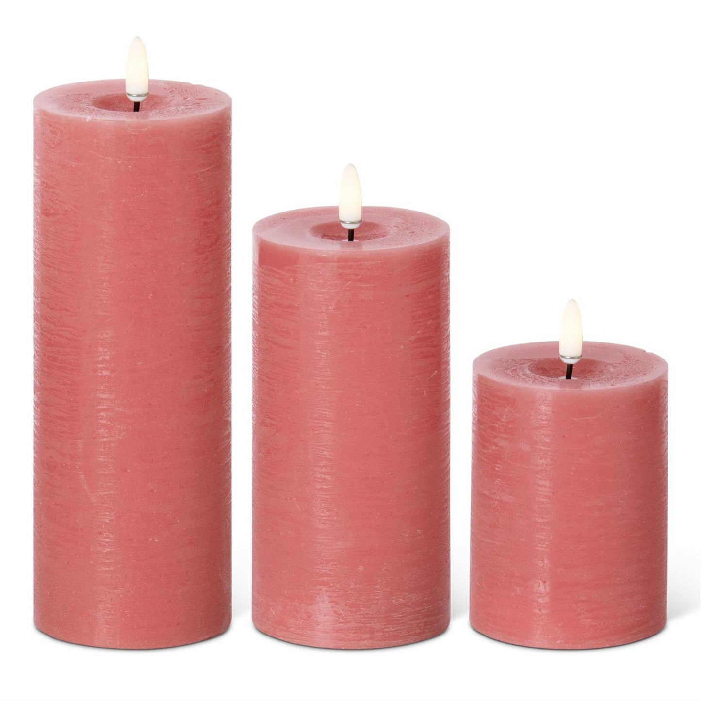 LED Pillar Candle with Timer and One Touch On/Off - Pink, 4x3