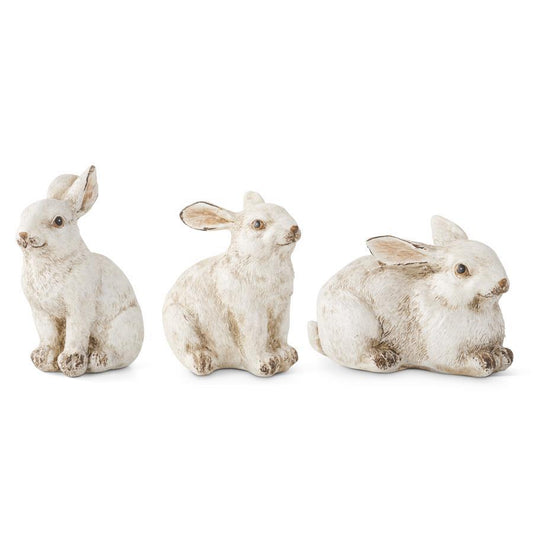 Small Gray Resin Bunnies - 3 Assorted Styles