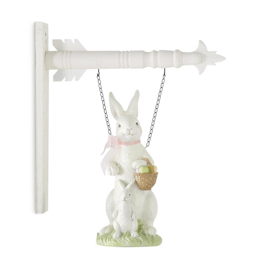 White Resin Glittered Bunny Arrow Replacement - 15"