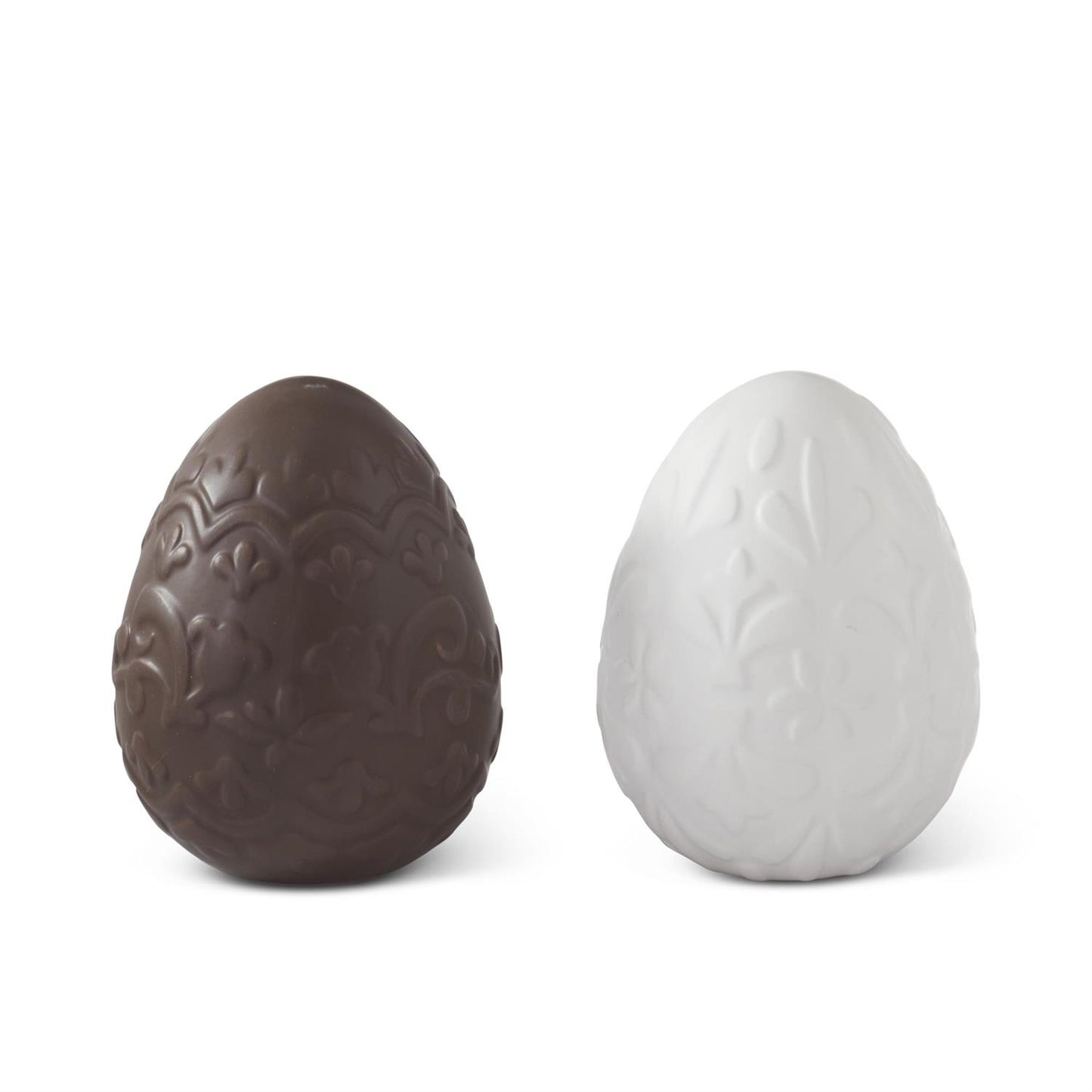 Faux Chocolate Easter Eggs, 2 Assorted Colors - Ceramic, 4"