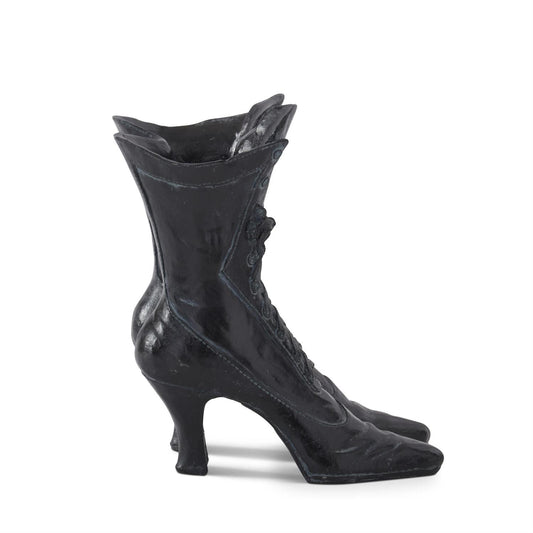 Black Resin Witches Boots - 10.5"