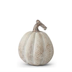 Whitewashed Wood Grain Resin Pumpkins