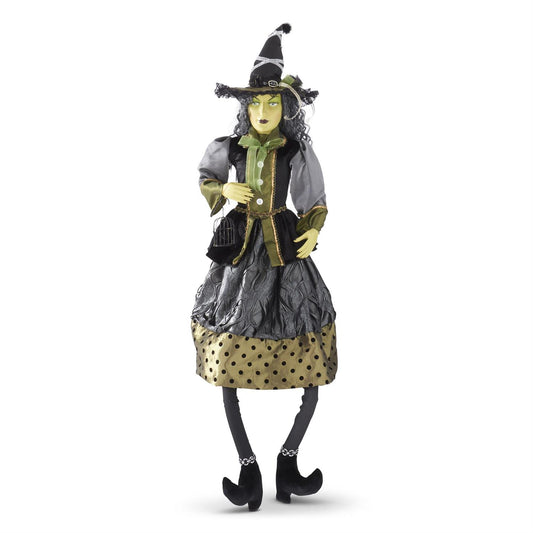 Endora Witch W/Gray Green and Black Dot Dress - 56"