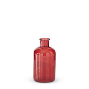 Red Glass Bottle/Vase - 6.25"