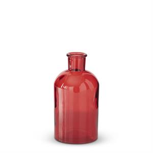 Red Glass Bottle/Vase - 7.75"
