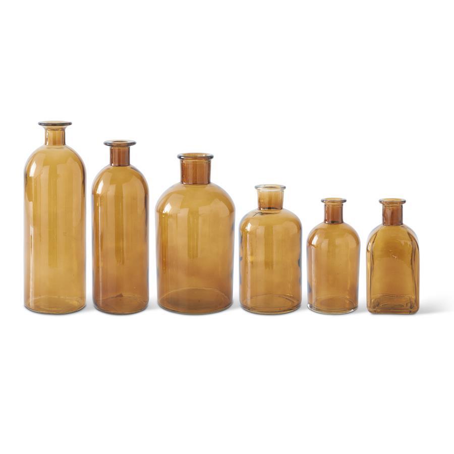 Amber Glass Bottle, Square - 5.25"