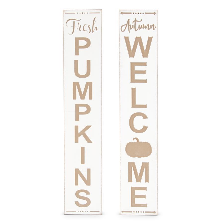 Assorted Fall 31.5" Vertical Wood Engraved Wall Signs