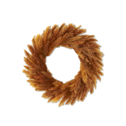 Orange Pampas Grass Candle Ring - 14"