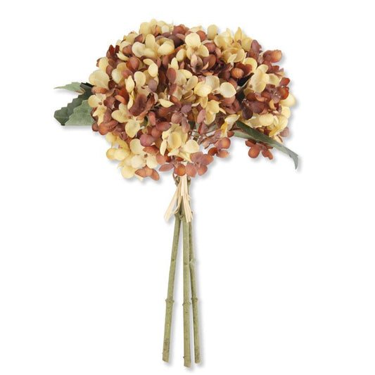 13" Yellow & Brown Hydrangea Bundle